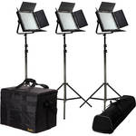 ikan IFB1024-A 3-Light Dual Color Kit with Anton Bauer Battery Plates