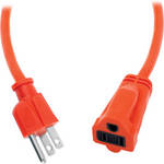 Watson AC Power Extension Cord (16 AWG, Orange, 3')