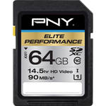 PNY 64GB Elite Performance SDXC Class 10 UHS-1 Memory Card