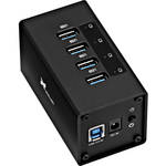 Xcellon 4-Port Powered USB 3.0 Aluminum Hub (Black)
