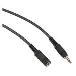 Pearstone Stereo Mini Male to Stereo Mini Female Extension Cable (Black) - 1.5'