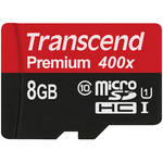 Transcend TS8GUSDU1 Class 10 Premium microSDHC 8GB Speicherkarte UHS-I mit SD-Adapter 