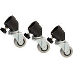 Impact Casters for Light Stands with 25mm Tubular Leg Ends (Black, Set of 3)
