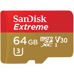 SANDISK 64GB Extreme UHS-I microSDXC Memory Card with SD Adapter