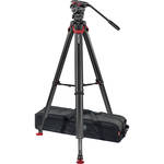Sachtler System FSB 8 Fluid Head with Sideload Plate, Flowtech 75 Carbon Fiber Tripod with Mid-Level Spreader and Rubber Feet