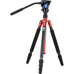 Sirui Aluminum Travel Video Tripod Kit (Red)