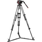 Manfrotto 504HD Head & Carbon Fiber Twin Leg Video Tripod Kit (100/75mm, Ground Spreader)