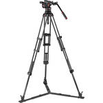 Manfrotto Nitrotech N12 Head & Carbon Fiber Twin Leg Video Tripod Kit (100/75mm, Ground Spreader)