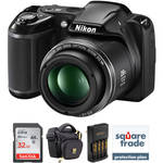 Nikon COOLPIX L340 Digital Camera Deluxe Kit B&H Photo Video