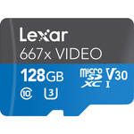 Lexar 128GB Professional 667x UHS-I microSDXC Memory Card with SD Adapter
