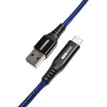 Tera Grand USB 3.1 Gen 2 Type-C Male to USB Type-A Male Braided Cable (3', Black/Blue)