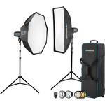 Westcott 2-Light Location Kit with FJ-X2m Wireless Trigger, Rapid Box Switch Octa-M, and 1x3 Strip Bank (US Plug)