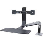 Ergotron Workfit-A Dual Monitor Sit-to-Stand Desk Mount (Polished Aluminum)