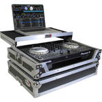 ProX X-DDJSB3 LT Flight Case with Shelf for Pioneer DDJ-FLX4, DDJ-SB3, DDJ-400 Controllers (Silver on Black)