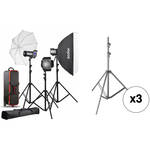 Godox QT600IIM Studio Flash Monolight (3-Light Kit)