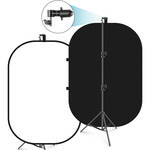 Neewer Chromakey Collapsible Backdrop with Support Stand (Black/White, 59 x 79")