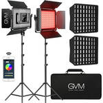 Video Shooting Filming 2 Packs Led Light Panel for Studio 2700K-10000K/CRI 97+/8 Applicable Scenes GVM RGB LED Video Light with Softbox Lighting Kit for Photo Studio Photography 