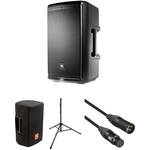 JBL EON610 Powered Speaker Kit with Cover, Stand, and Cable B&H
