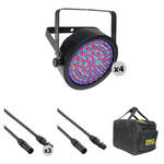 American Dj Adj Mega Flat Pak 8 Plus Led Mega Par Profile System W/ Bag +  Cables : Target