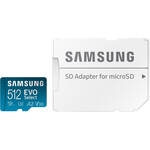 Samsung 512GB EVO Select UHS-I microSDXC Memory Card with SD Adapter