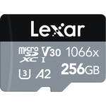 Lexar 256GB Professional 1066x UHS-I microSDXC Memory Card with SD Adapter (SILVER Series)