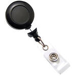 Badge Reel with Clear Vinyl Strap & Belt Clip - White