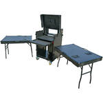 ProX Mobile AV Broadcasting Streaming Recording Studio Workstation Case (4 RU Top, 12 RU Bottom, Black Finish)