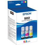 Epson T502 Multi-Color EcoTank Ink Bottle Pack (Cyan, Magenta, Yellow)