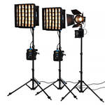 PavoSlim 60B Panel 2-Light and Forza 60B II Kit with Light Stands, Pop-Up Softboxes & Rolling Case