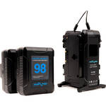 IndiPRO Tools 2 x Micro-Series 98Wh Li-Ion Batteries & Dual Charger Kit (Gold Mount)