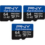 64GB PRO Elite High Endurance microSDXC Memory Card with SD Adapter (3-Pack)