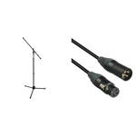 Auray MS-5230F Tripod Microphone Stand with Fixed Boom and XLR Cable Kit