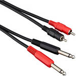 Pearstone Dual RCA to Dual 1/4" TS Cable (3')