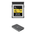 Lexar 1TB Professional CFexpress Type B Card GOLD Series with CFexpress Type B and UHS-II SD Card Reader