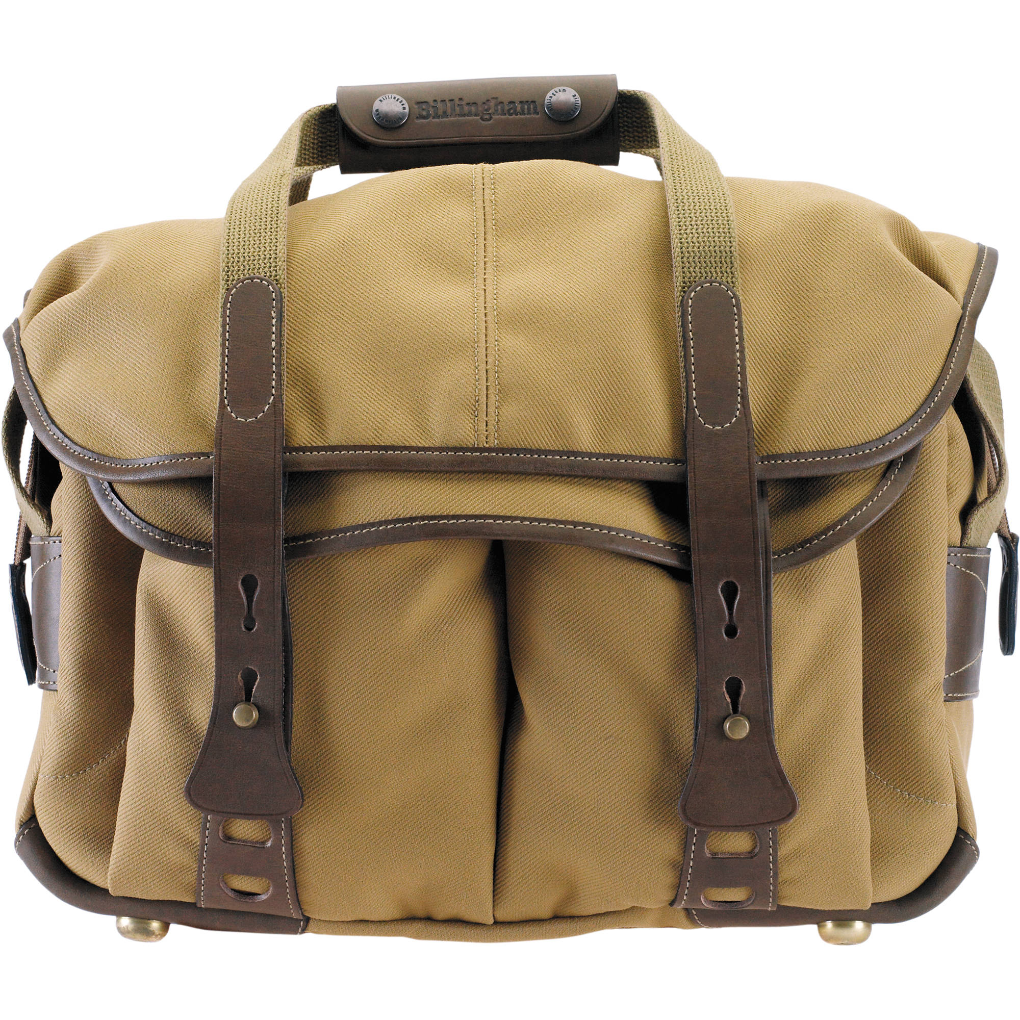 Billingham 307 Shoulder Bag Khaki With Chocolate Leather