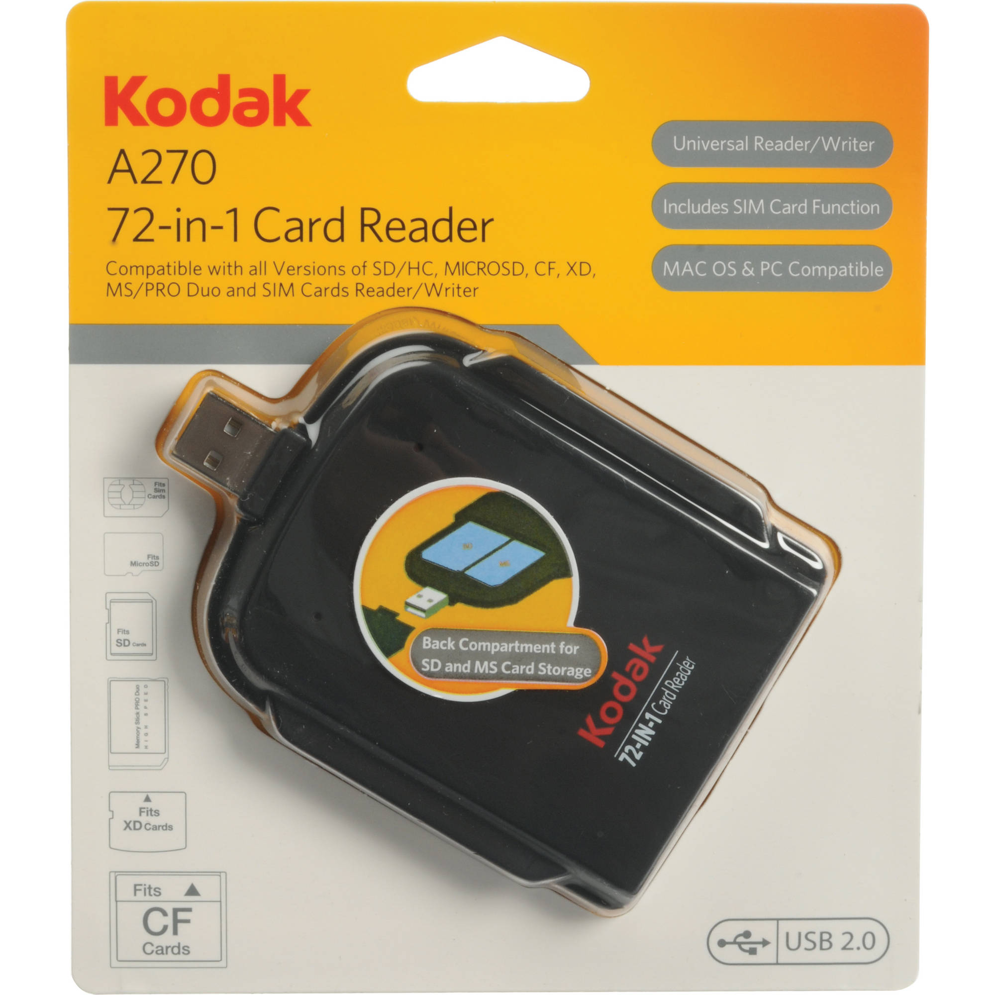 Kodak A270 72 In 1 Card Reader 84037 B H Photo Video