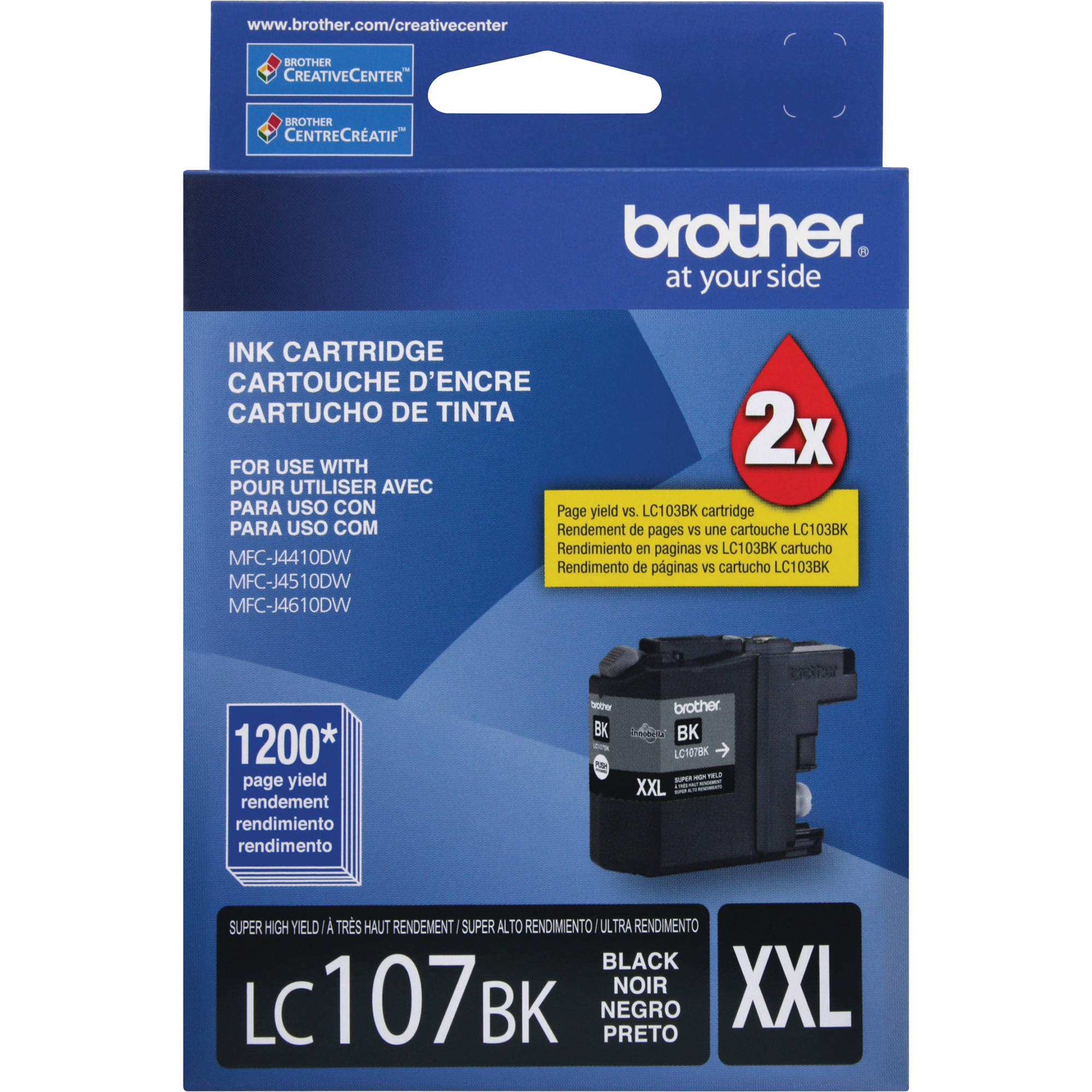 Photo 1 of Brother LC-107BK Inkjet Cartridge Black 1,200 Page Yield - High Yield