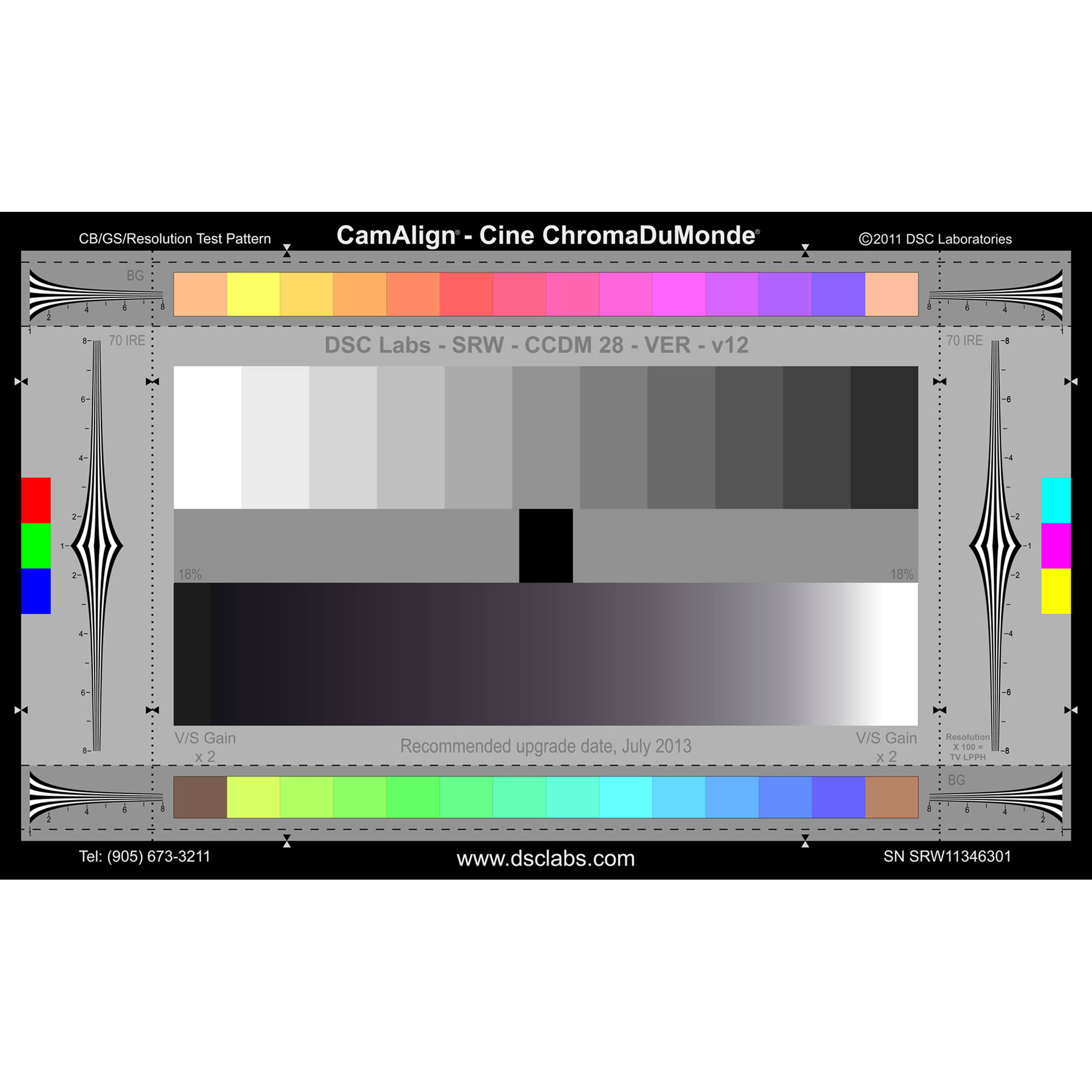 DSC Labs The Cine-ChromaDuMonde (SRW) Camera Test Chart