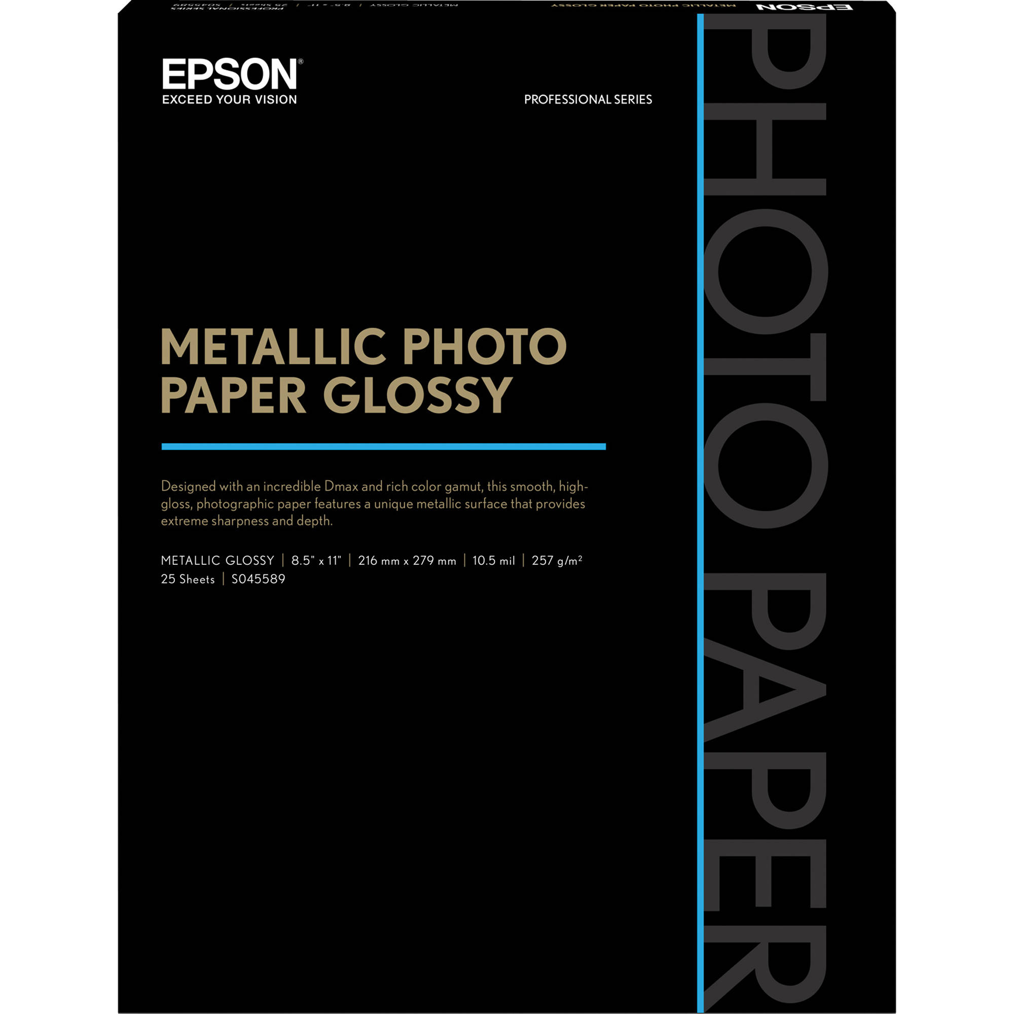 Epson Metallic Photo Paper Glossy 8 5 X 11 25 Sheets S0455