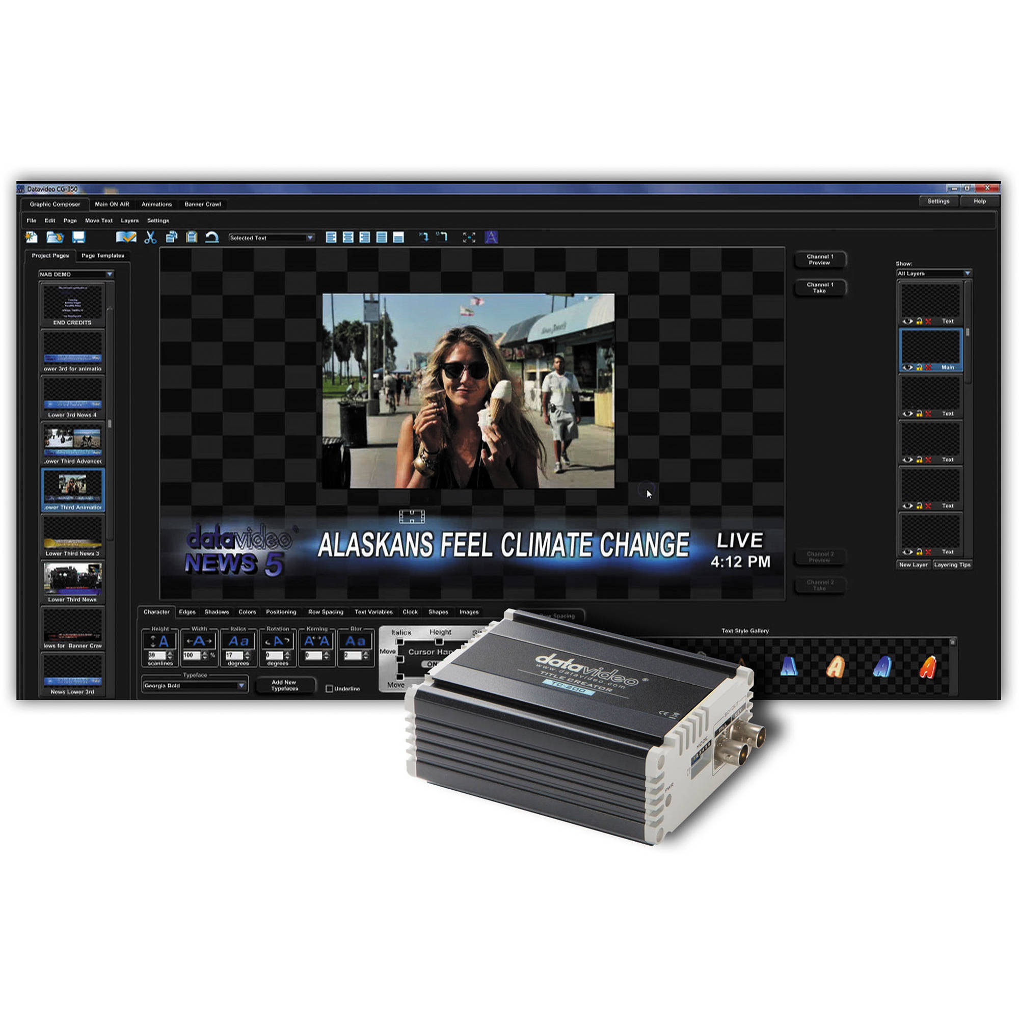 Datavideo Cg 350tc Kit With Cg 350 Hd Sd Character Cg 350tc Kit