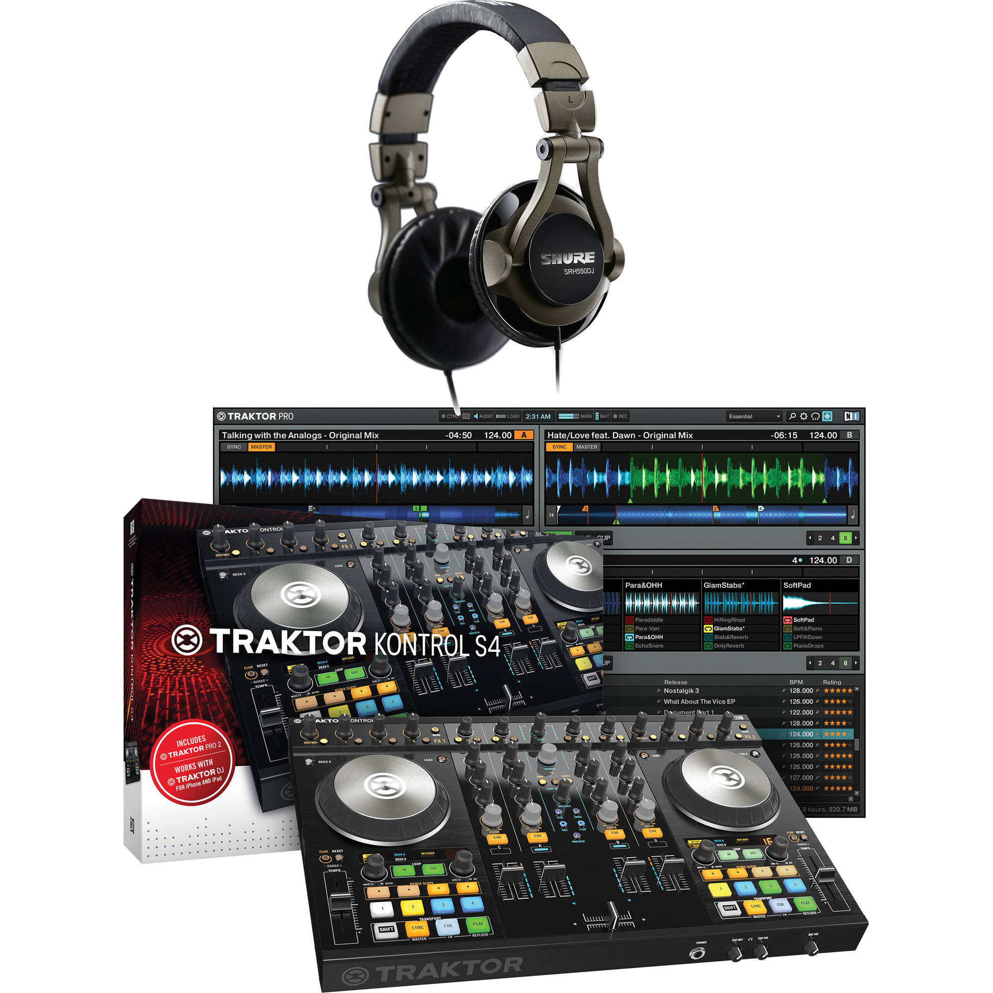 Native Instruments Traktor Kontrol S4 Mk2 Kit With Dj Headphones