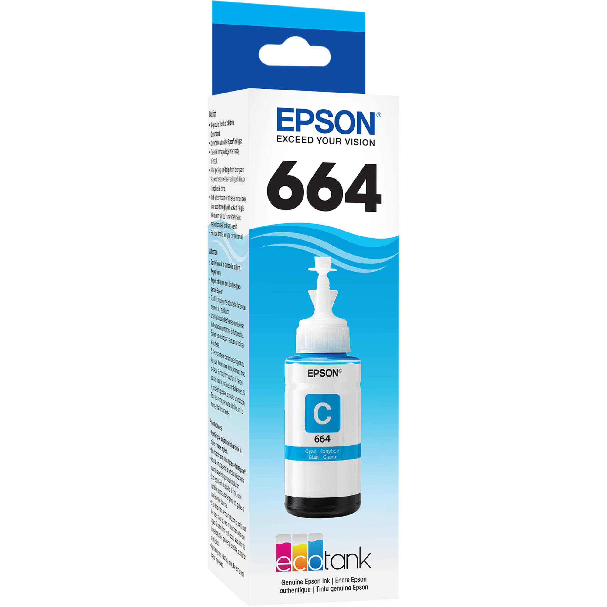 Epson T664 Cyan Ink Bottle 70ml T664220 B H Photo Video