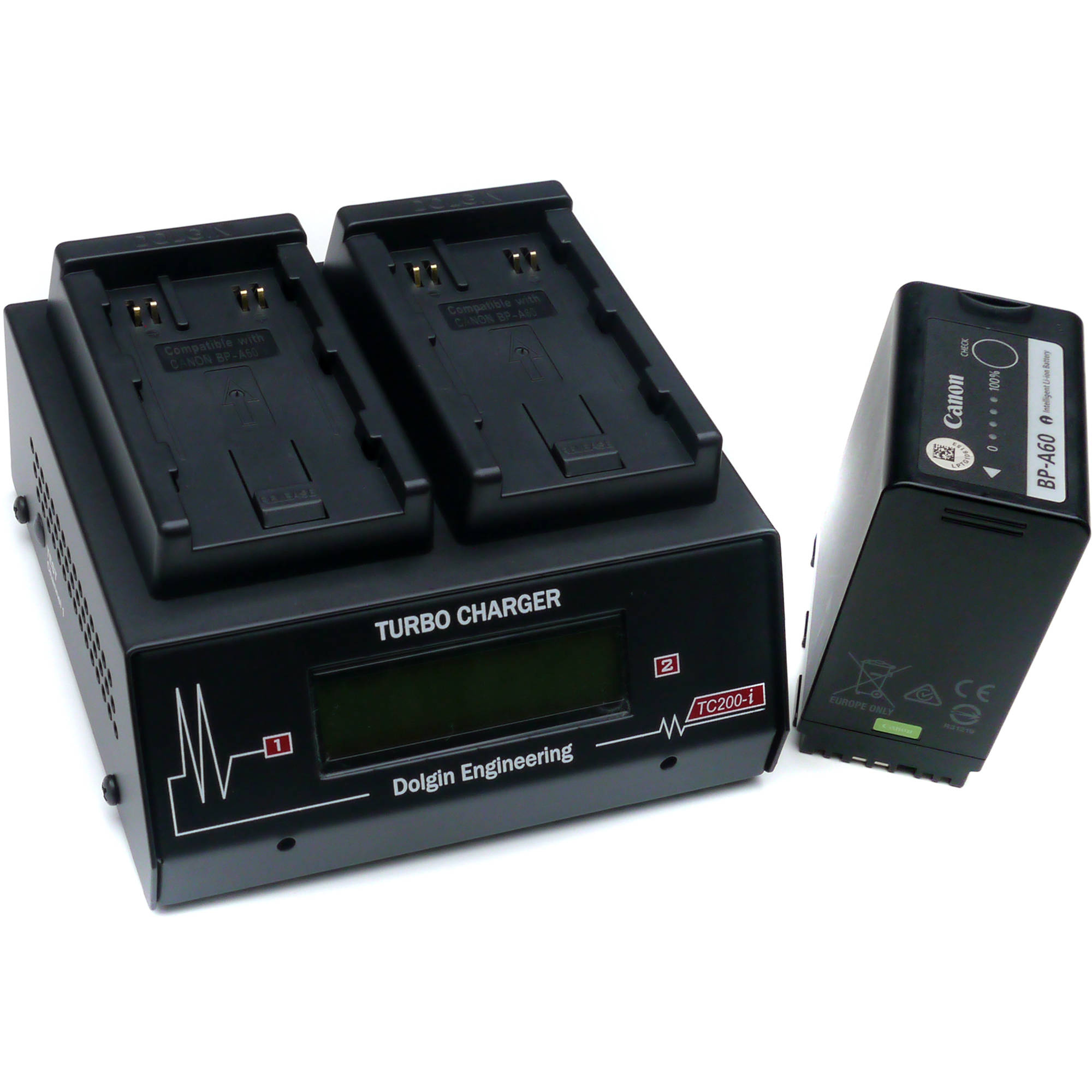 PATONA LCD Cargador Doble para BP-A30 BP-A60 BP-A65 Bateria Compatible con Canon EOS C200 C300 Mark II XF705 CA-CP200L