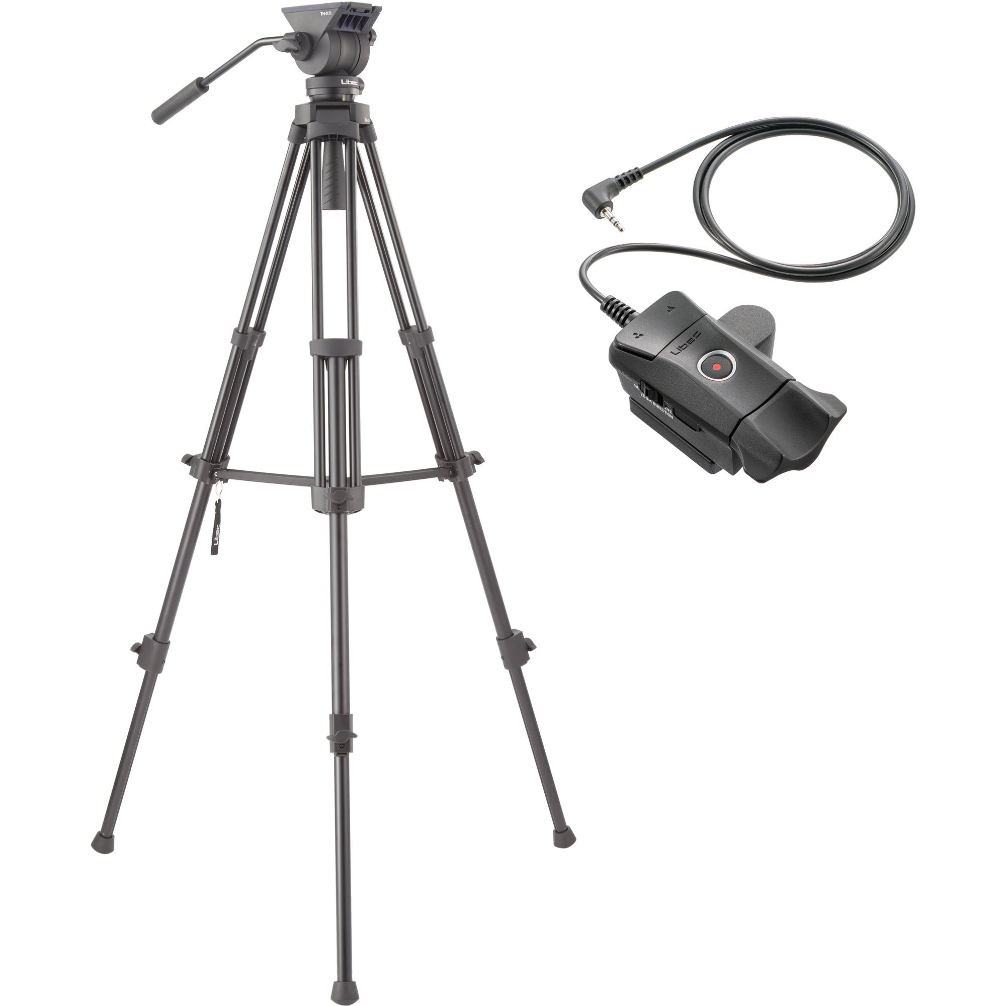 Libec Hands-Free Monopod with Dual Base Video Head and Carrying Case ZFC-L Zoom and Focus Control for LANC Video Cameras