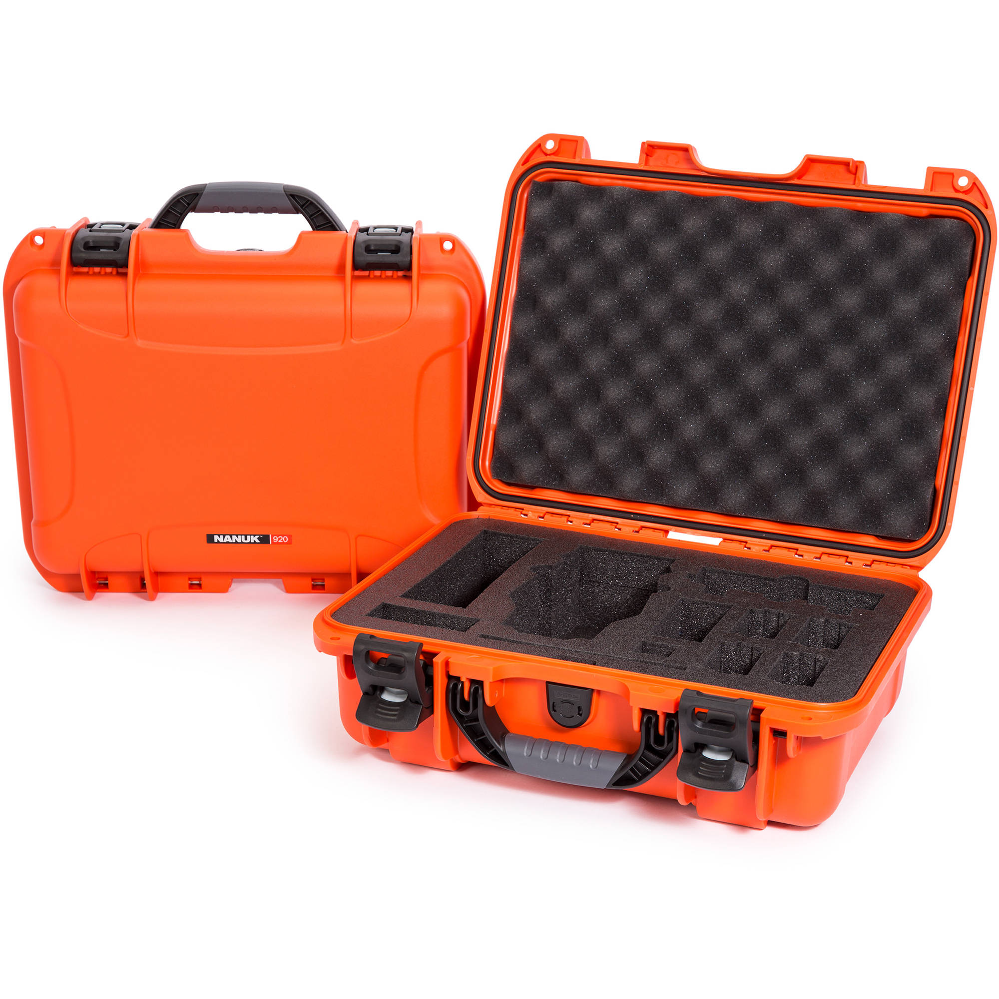 orange hard shell suitcase