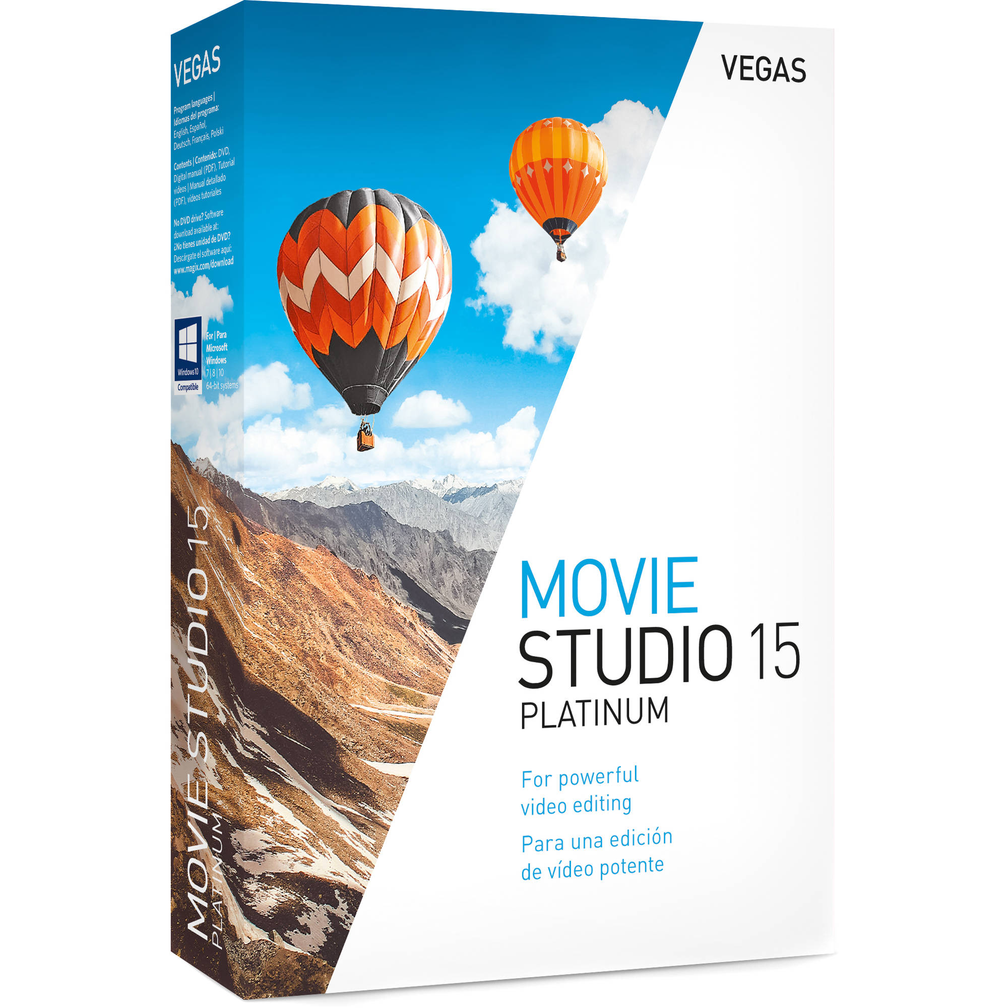 Magix Vegas Movie Studio 15 Platinum Box Anrbox T B H