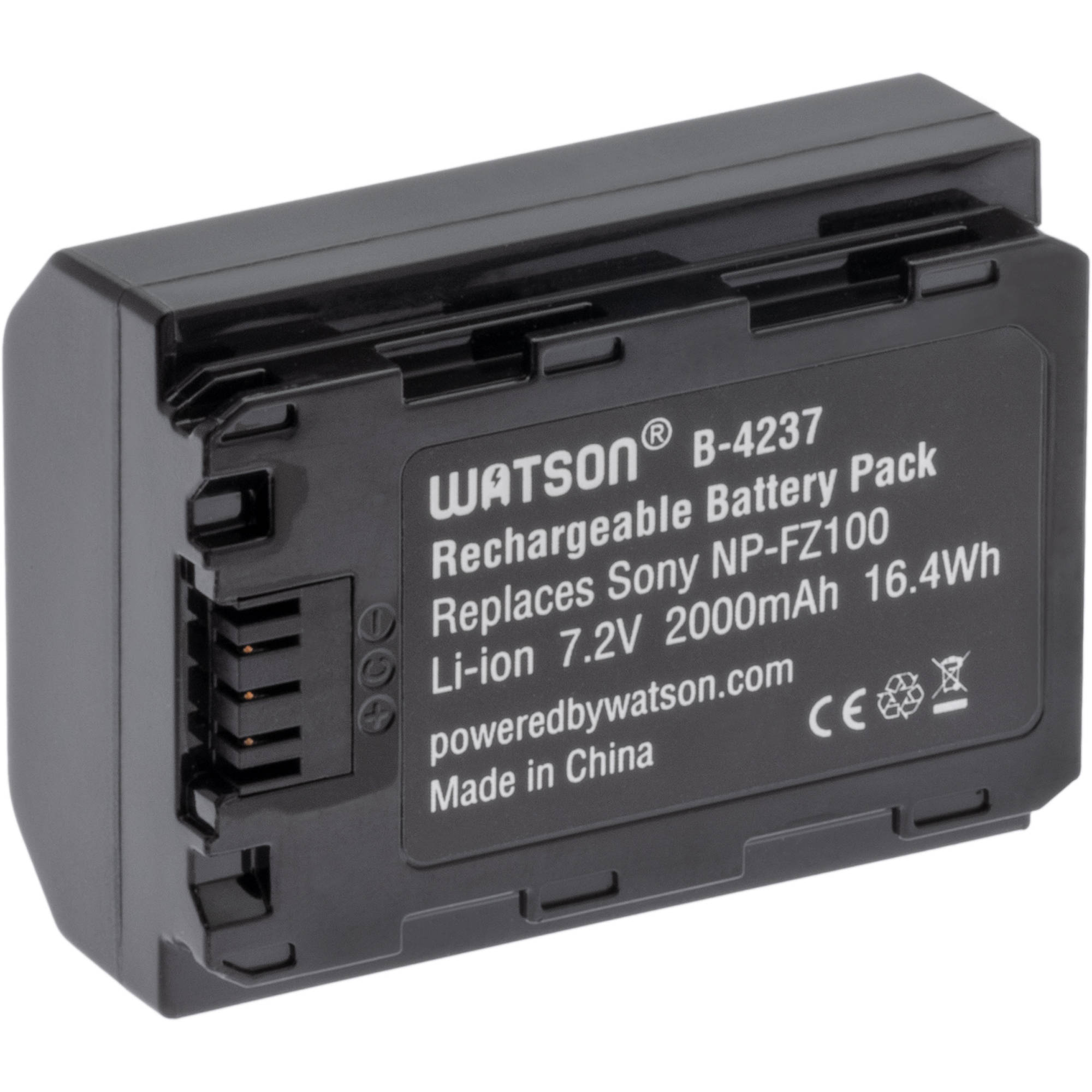 Lithium Ion Battery >> Watson Np Fz100 Lithium Ion Battery Pack 7 2v 2000mah 16 4wh Lithium Ion Battery >> Watson Np Fz100 Lithium Ion Battery Pack 7 2v 2000mah 16 4wh