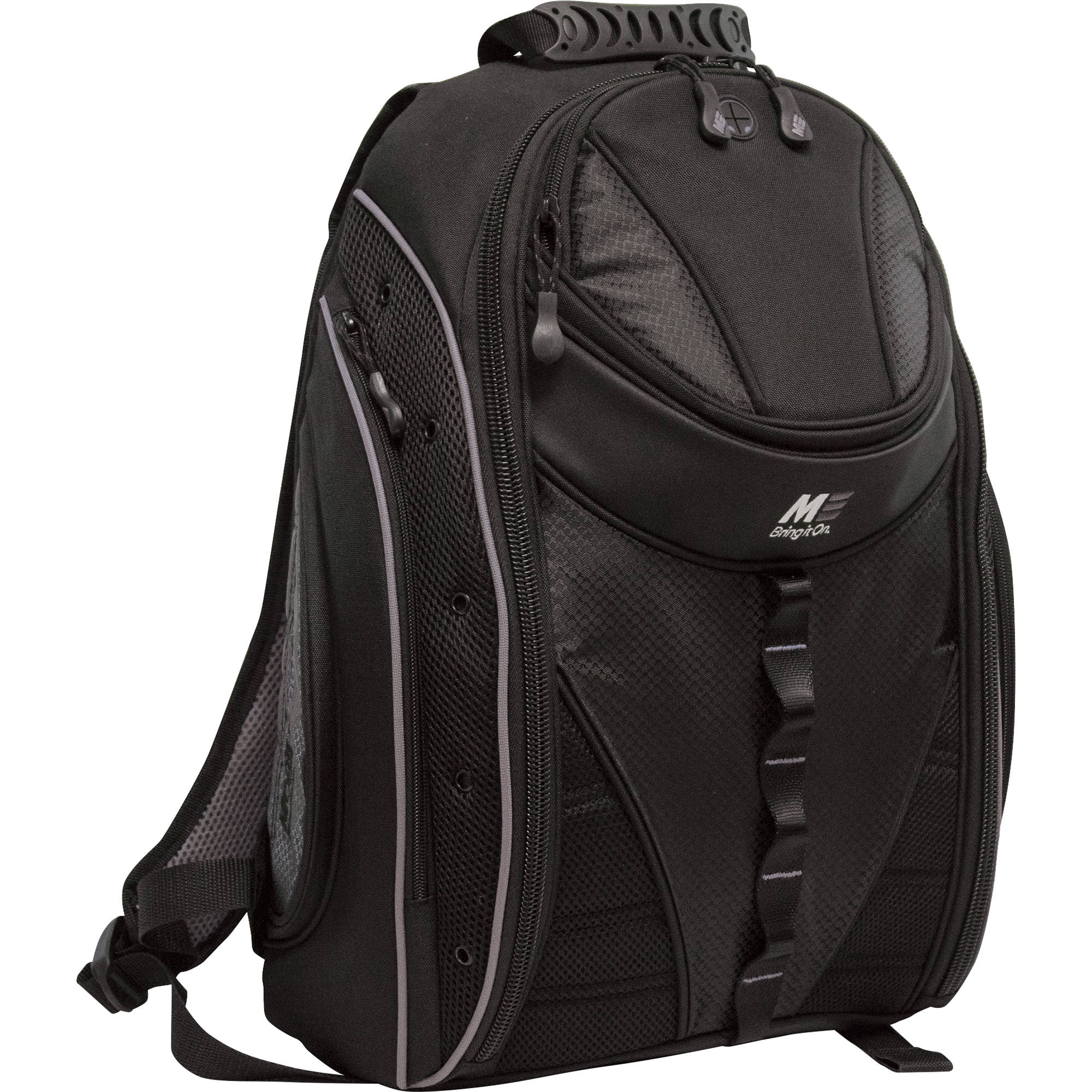 black and silver backpack