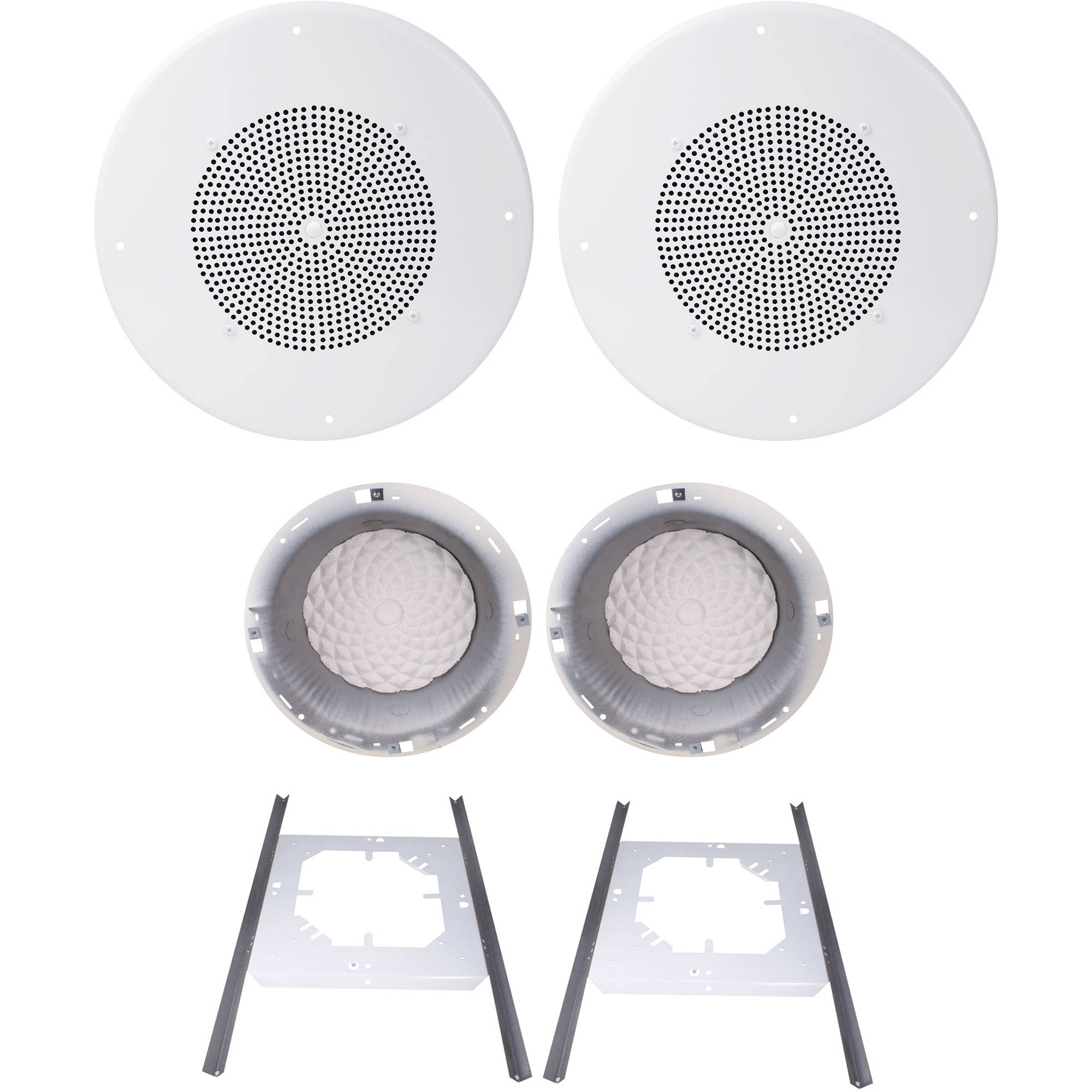 Speco Technologies G86tcg 8 70 25v Classic Grille In Ceiling Speaker Kit Off White