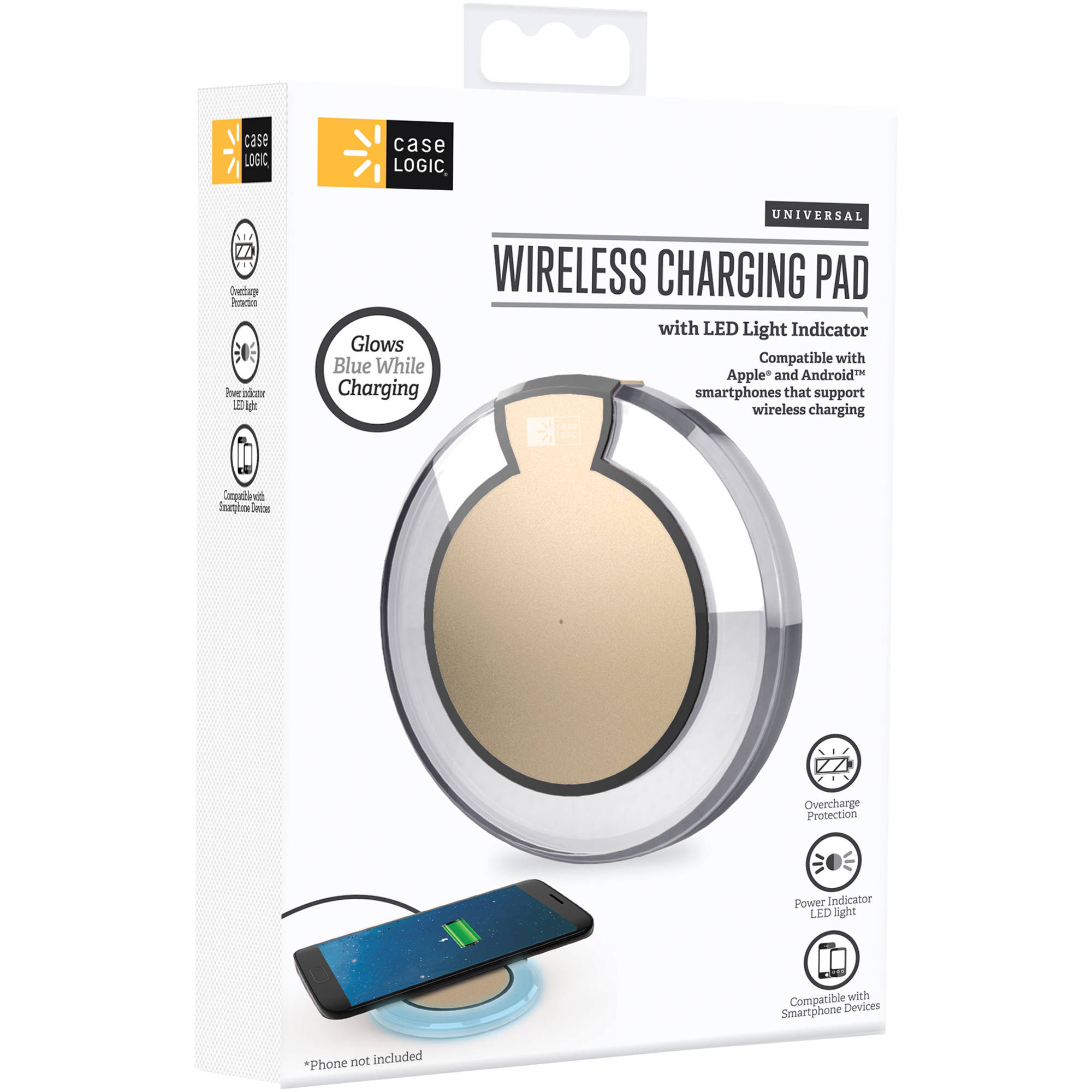 Case Logic Wireless Charging Pad With Led Light Indicator Assorted Colors